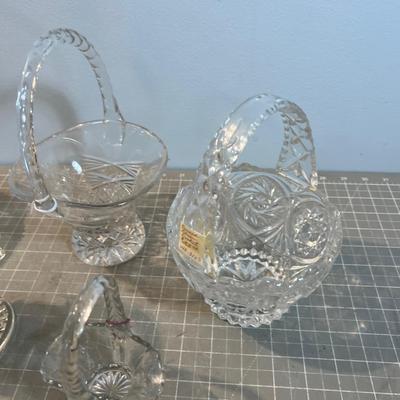 Large Lot of Glass Brides Basket - Tisket Tasket