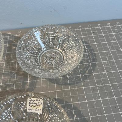 Berry Set Bowl and 6 Individual Serving Size, by Federal Glass Heritage Pattern