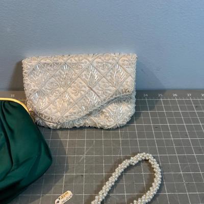 Vintage Satin and Beaded Purses for Fine Evening Ware for the Ladies