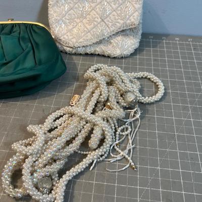 Vintage Satin and Beaded Purses for Fine Evening Ware for the Ladies