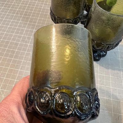 Smokey HOT!!  Franciscan Madera Smoked Gray and Avocado GLASS 5 in each set