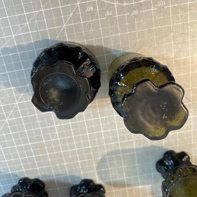 Smokey HOT!!  Franciscan Madera Smoked Gray and Avocado GLASS 5 in each set