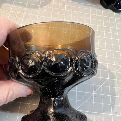 Smokey HOT!!  Franciscan Madera Smoked Gray and Avocado GLASS 5 in each set