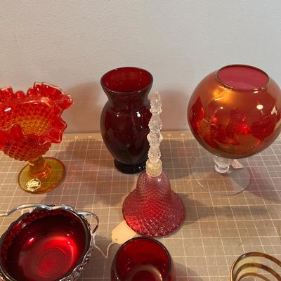 RED Glass Mixed Types, and Styles. 