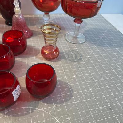 RED Glass Mixed Types, and Styles. 