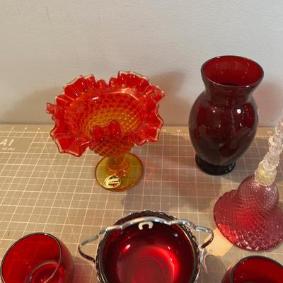 RED Glass Mixed Types, and Styles. 