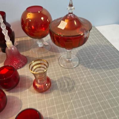 RED Glass Mixed Types, and Styles. 