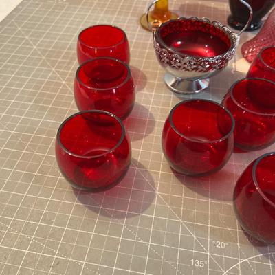 RED Glass Mixed Types, and Styles. 