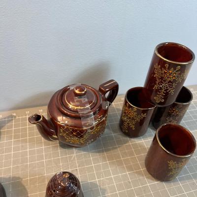 BROWN Stoneware, Honey Pot, Tea Pot etc.