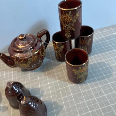 BROWN Stoneware, Honey Pot, Tea Pot etc.