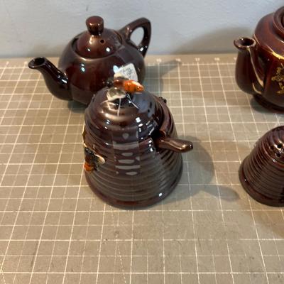 BROWN Stoneware, Honey Pot, Tea Pot etc.