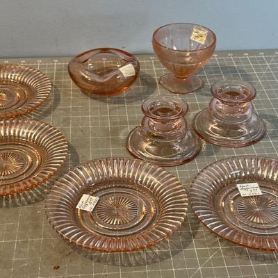 Pink Depression Glass Lot 
