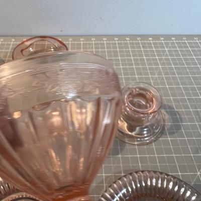 Pink Depression Glass Lot 