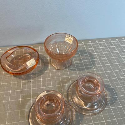 Pink Depression Glass Lot 