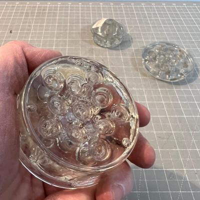 4 Glass Flower Frogs