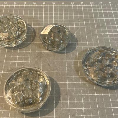 4 Glass Flower Frogs