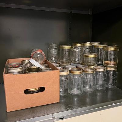 Basement: Shelf full of Pint Jars 