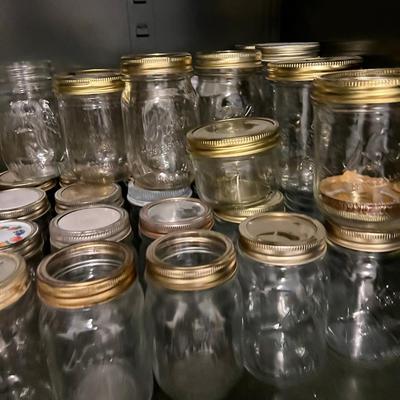 Basement: Shelf full of Pint Jars 