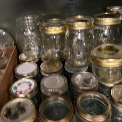 Basement: Shelf full of Pint Jars 