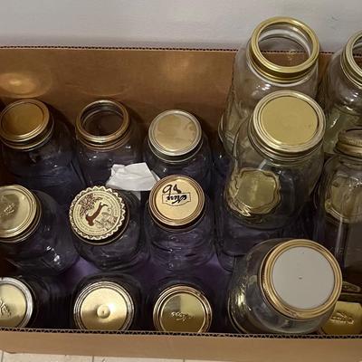 Basement: Box Full of Quart Jars. 
