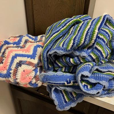 Basement: 2 Crocheted Afghans 