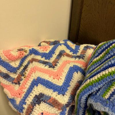 Basement: 2 Crocheted Afghans 