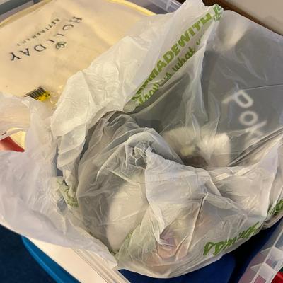 Basement: 4 Tubs and a cabinet full of FABRIC - Mostly Fleece