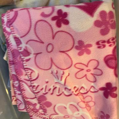 Basement: 4 Tubs and a cabinet full of FABRIC - Mostly Fleece