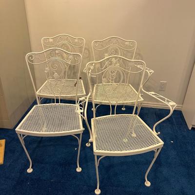 Basement: 4 Chairs  Wrought Iron  White 