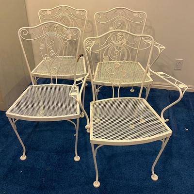 Basement: 4 Chairs  Wrought Iron  White 