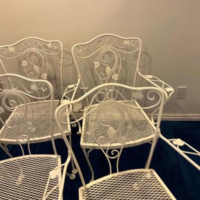 Basement: 4 Chairs  Wrought Iron  White 