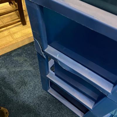 Basement: Blue Plastic Drawer Set 