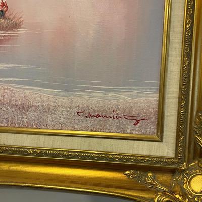 Basement: Picture Child / Woman at Lake Oil on Canvas 