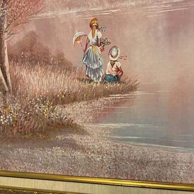 Basement: Picture Child / Woman at Lake Oil on Canvas 