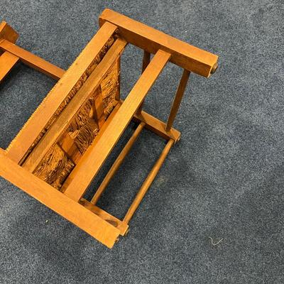 Basement: Small Oak Chair ANTIQUE Rush Seat