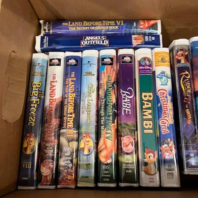 Basement: VHS Tapes and Player Mostly DISNEY