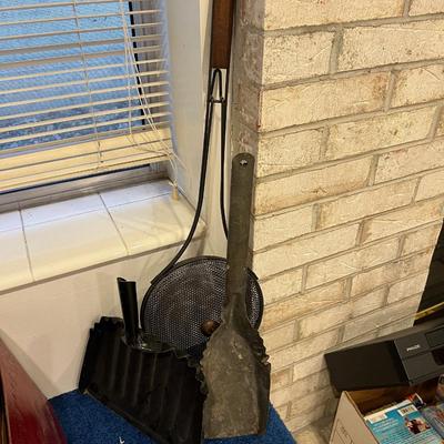 Basement: Metal Tools: Dust Pan, Coal Shovel, & Cooking Basket 