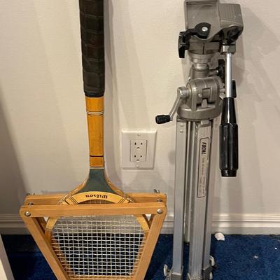 Basement:  Tennis Racket and Tri Pod 