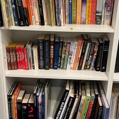 Basement: 3 Shelves of Coffee Table Books and Novels 