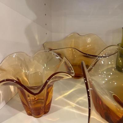Basement: Duncan Miller Amber Plus 10 Green Tumblers