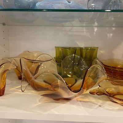 Basement: Duncan Miller Amber Plus 10 Green Tumblers