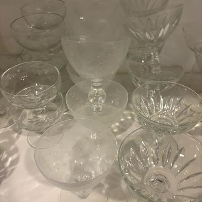 Basement: Etched, Stemware Cut Glass and Some Crystal Stemware