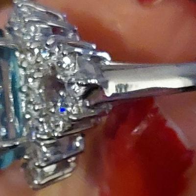 Beautiful Topaz and Sapphire Sterling Silver Ring