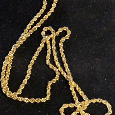 14kt Gold Filled Rope Necklace 18"