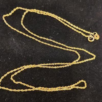 18" Rope Chain Necklace 18kt Solid Gold