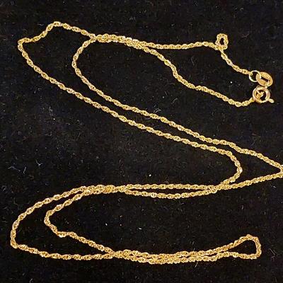 18" Rope Chain Necklace 18kt Solid Gold