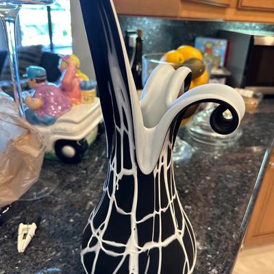 Signed black and white Vase by John Bingham