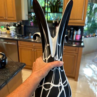 Signed black and white Vase by John Bingham
