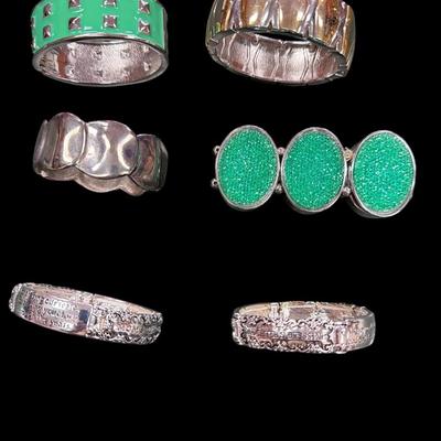 Sale Photo Thumbnail #256: Assortment of Bangle and Cuff Bracelets  Set  Of 6