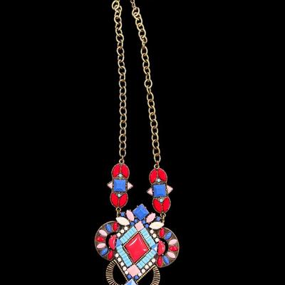 Sale Photo Thumbnail #260: Southwest Style faux Turquoise and Silver Toned Statement Necklaces